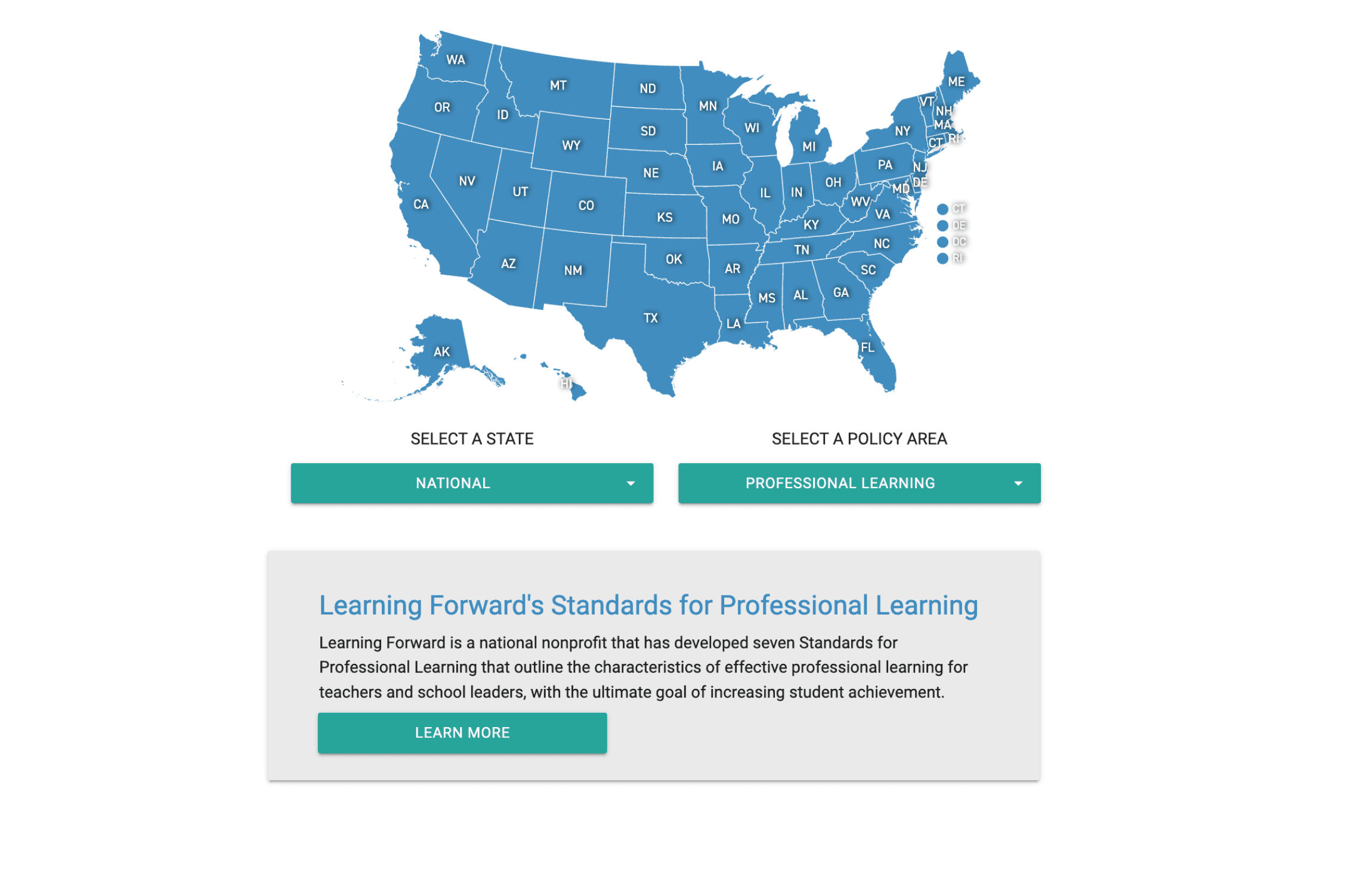 Nationwide Efforts to Elevate the Teaching Profession Interface State